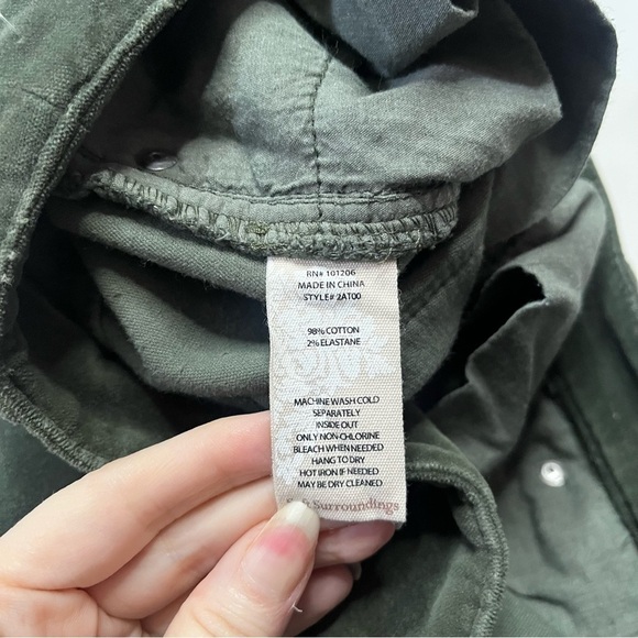 SOFT SURROUNDINGS Solid All Green Velvet Feel Pants Womens Size L Large 2at00 - Picture 4 of 6